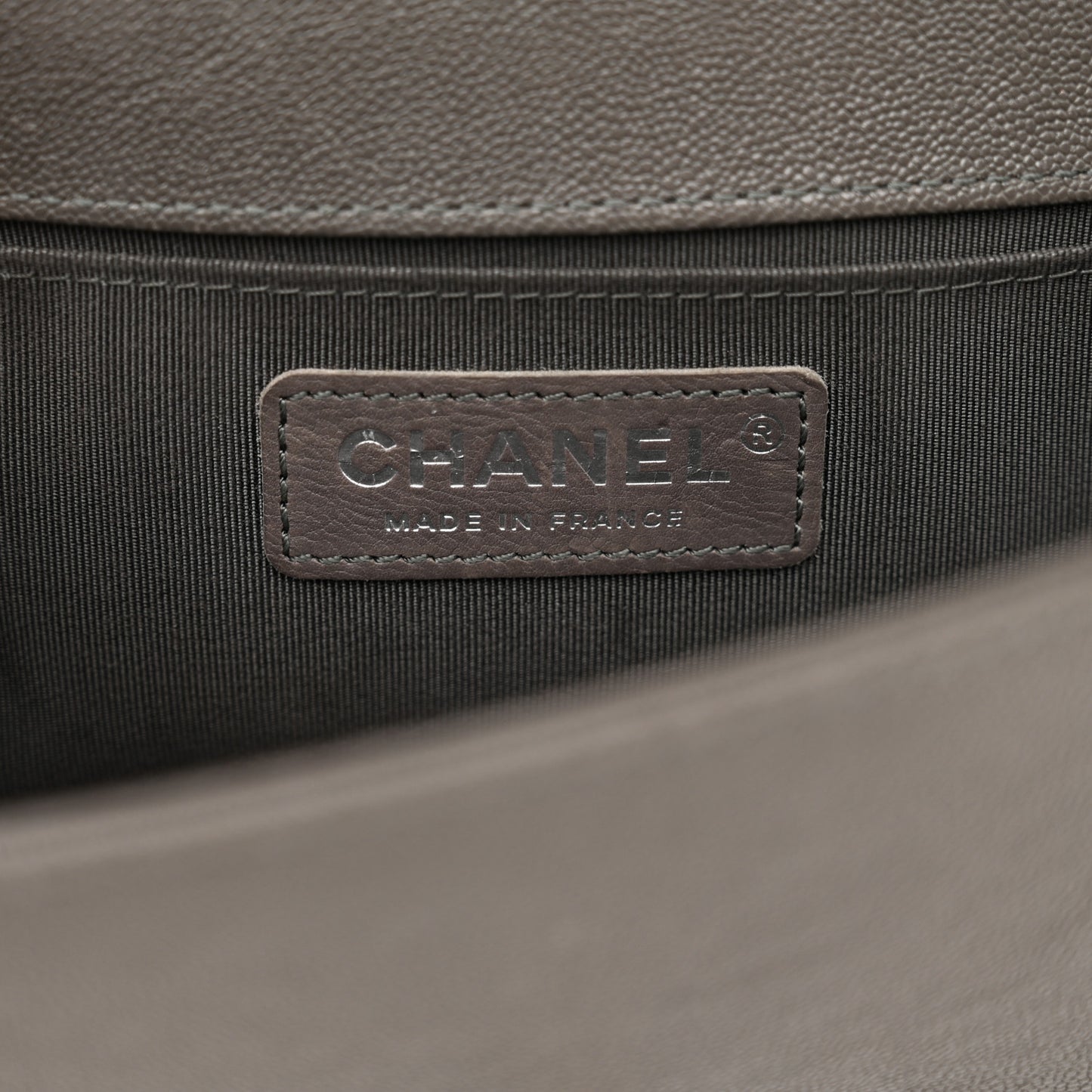 Caviar Quilted Small Boy Flap Grey