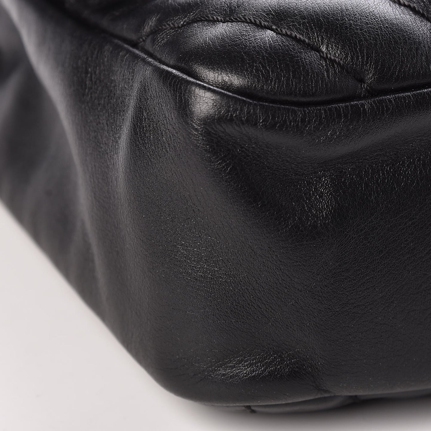 Calfskin Surpique Chevron Large Flap Black