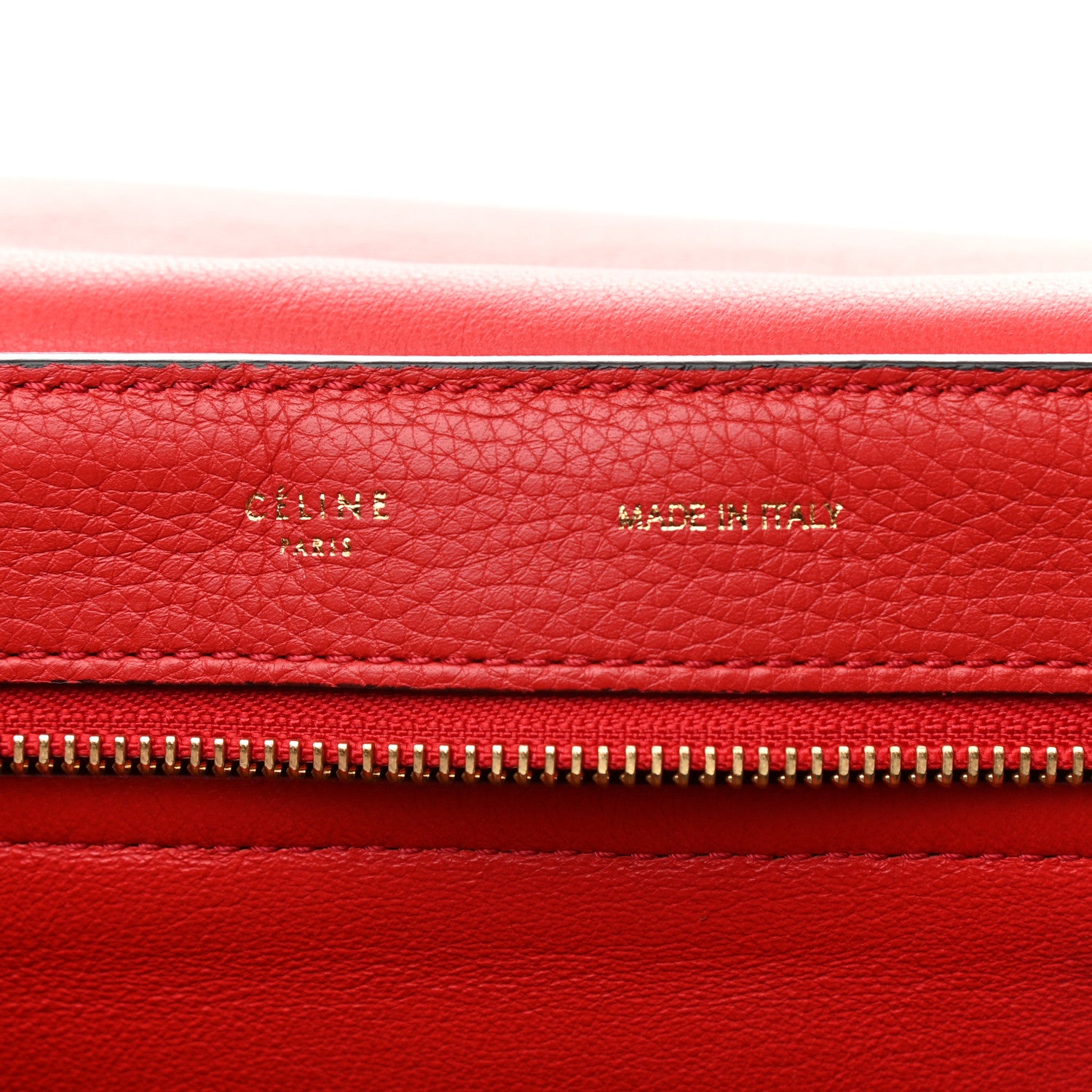 Celine Drummed Calfskin Suede Large Trapeze Coquelicot 5 of 12
