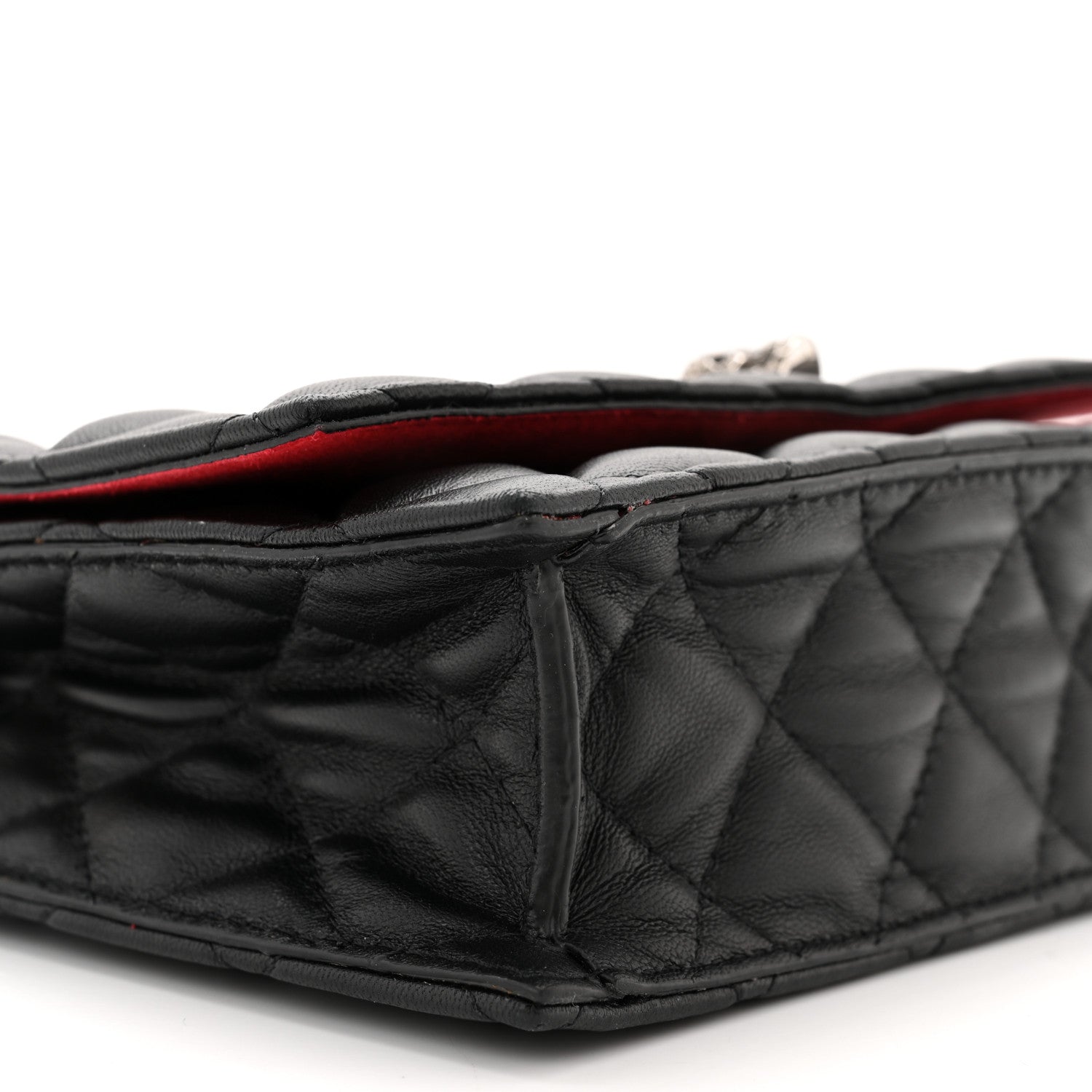 Alexander McQueen Calfskin Quilted Mini Skull Chain Crossbody Bag Black 9 of 10