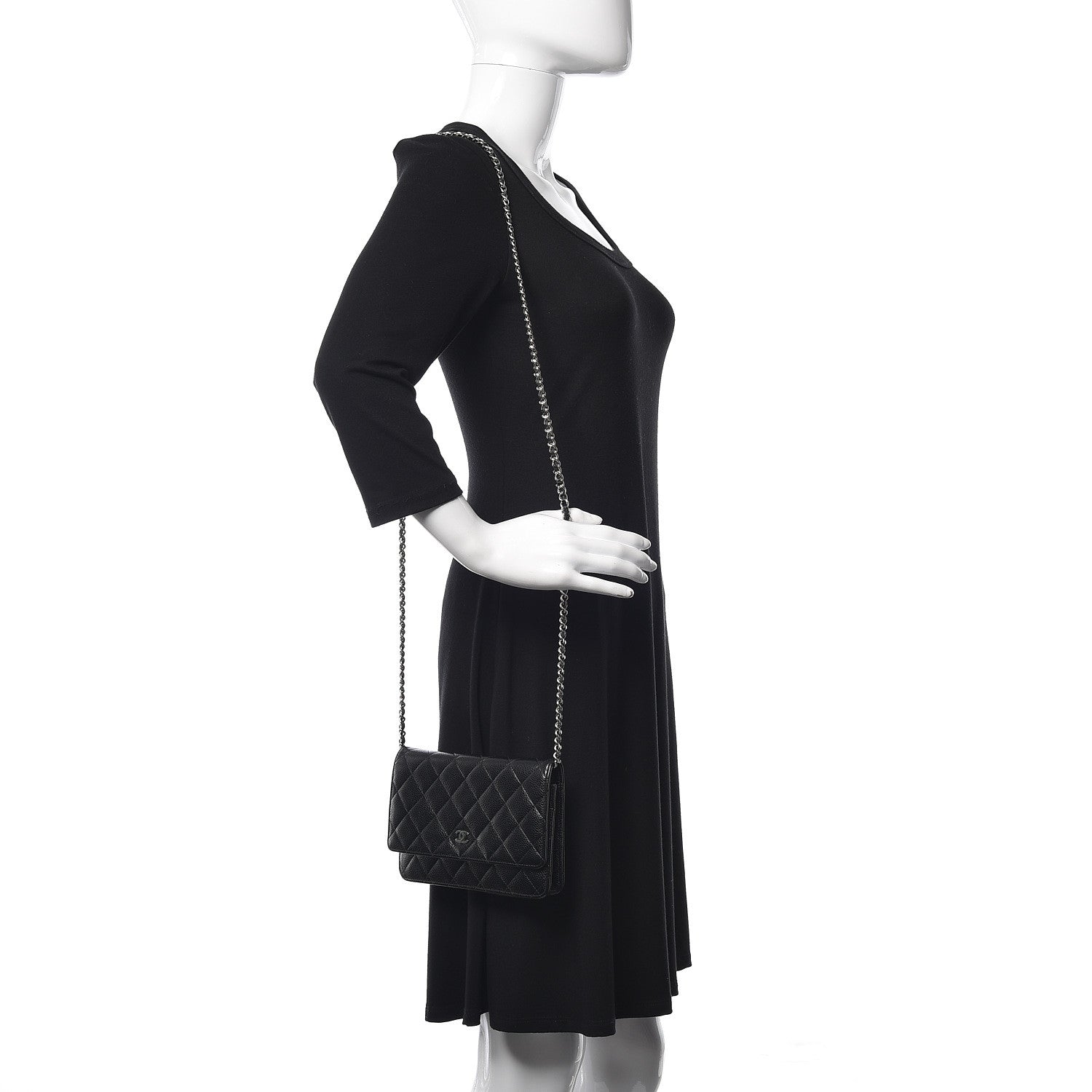 Chanel Caviar Quilted Wallet On Chain WOC Black 2 of 11