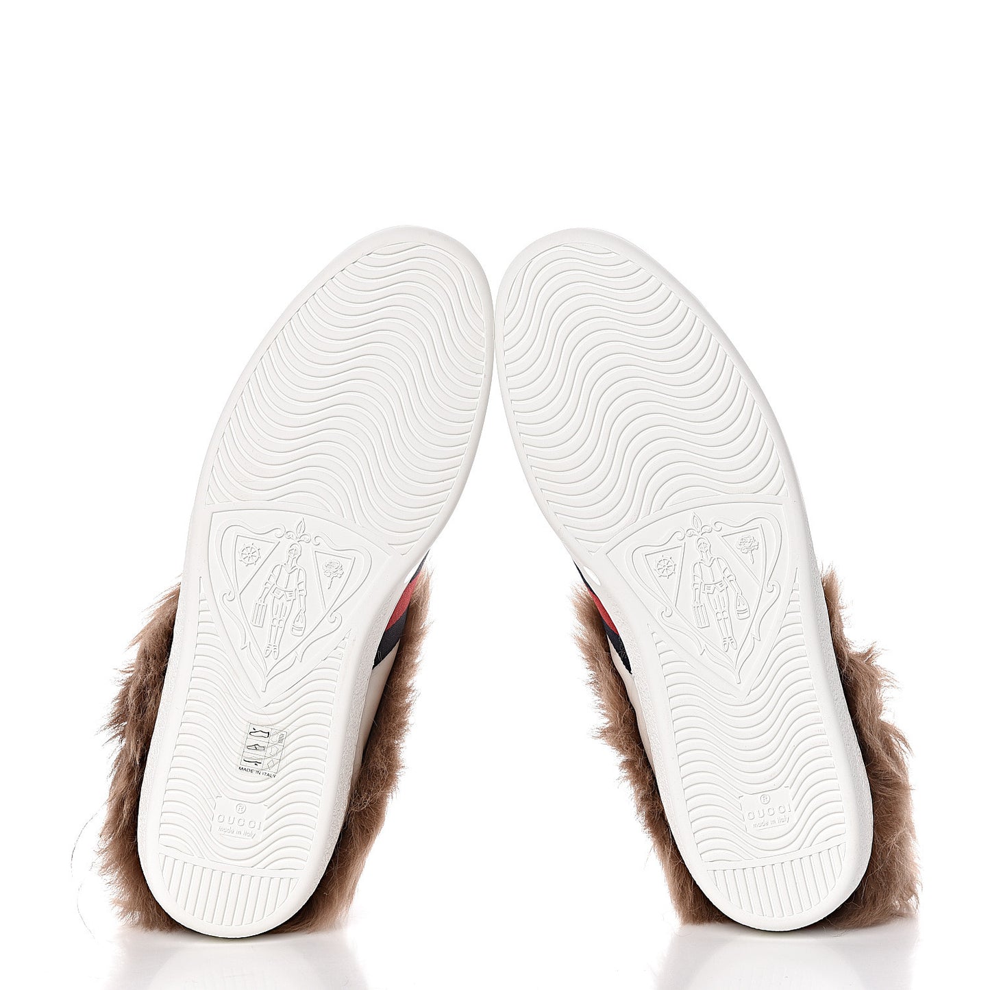Calfskin Wool Web Bee Embroidered Mens Ace Sneakers 14 White