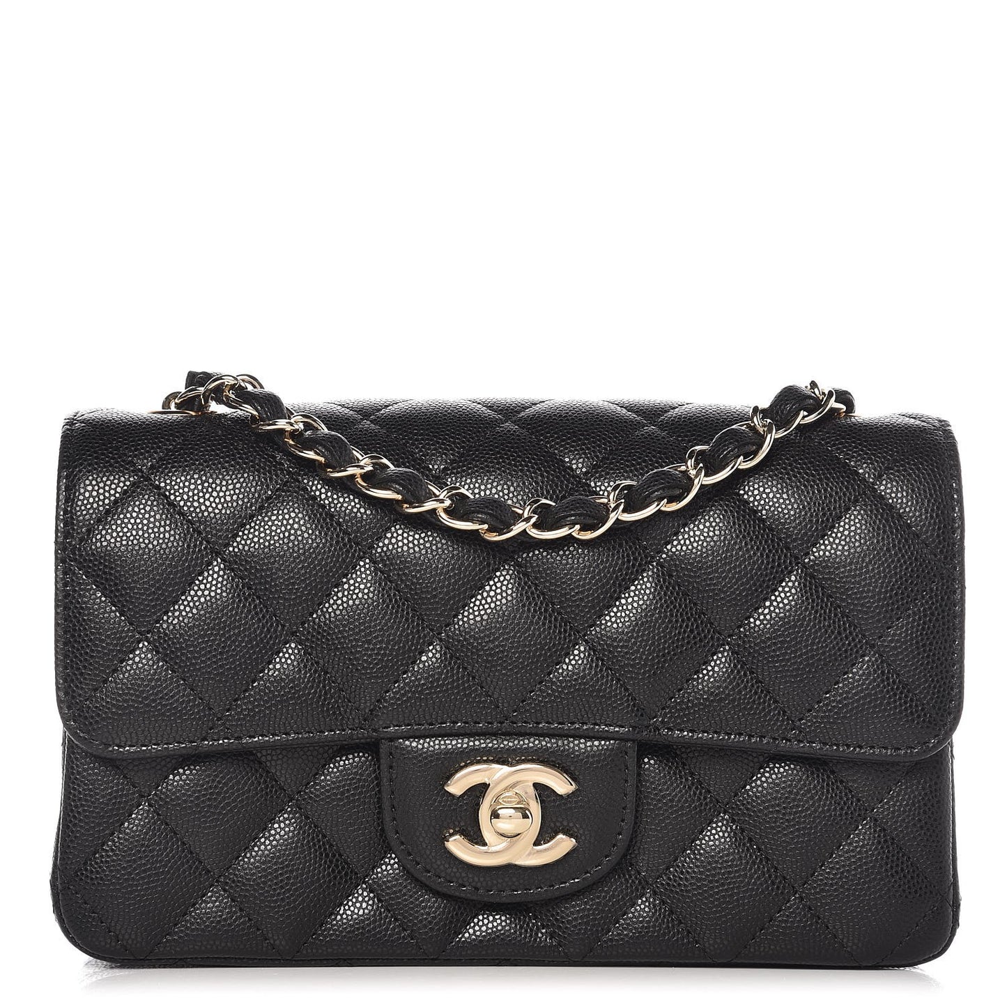 Caviar Quilted Mini Rectangular Flap Black