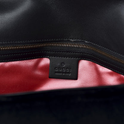 Gucci Velvet Matelasse Loved Embroidered Medium GG Marmont Shoulder Bag Black 8 of 10