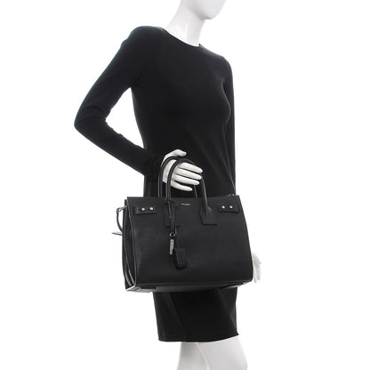 Saint Laurent Grained Calfskin Small Supple Sac De Jour Black 3 of 9