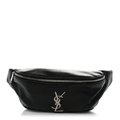 Saint Laurent Lambskin Monogram Belt Bag Black 1 of 12