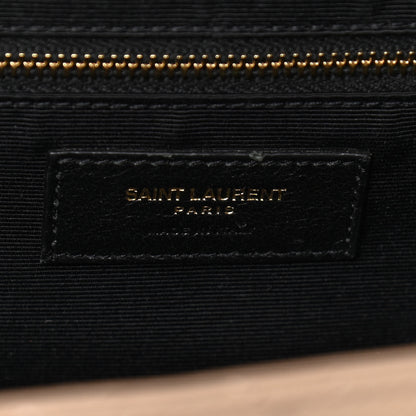 Saint Laurent Grain De Poudre Large Tri-Quilt Monogram Satchel Dark Beige 6 of 14