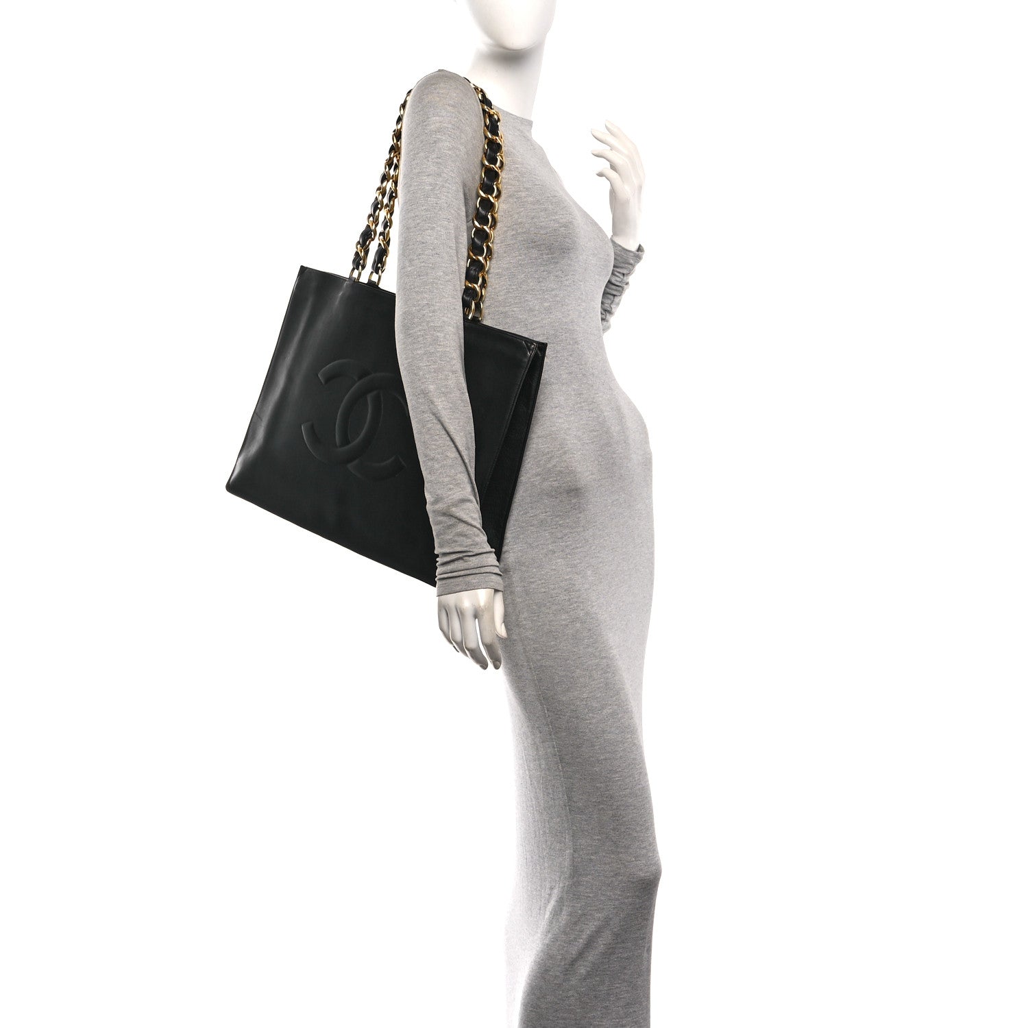 Chanel Lambskin CC Tote Black 2 of 10