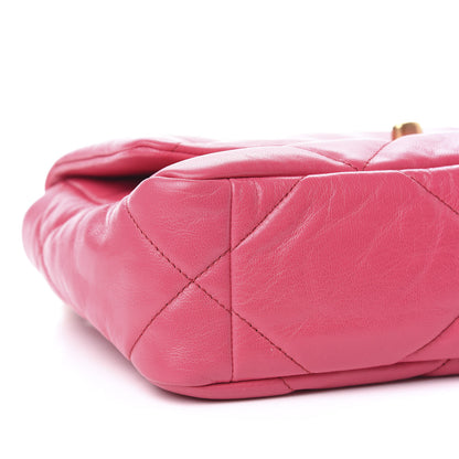 Chanel Lambskin Quilted Medium 19 Flap Dark Pink 8 of 10