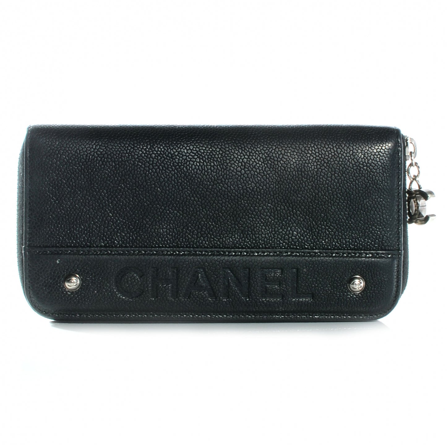 Caviar Zip CC Around Wallet Black