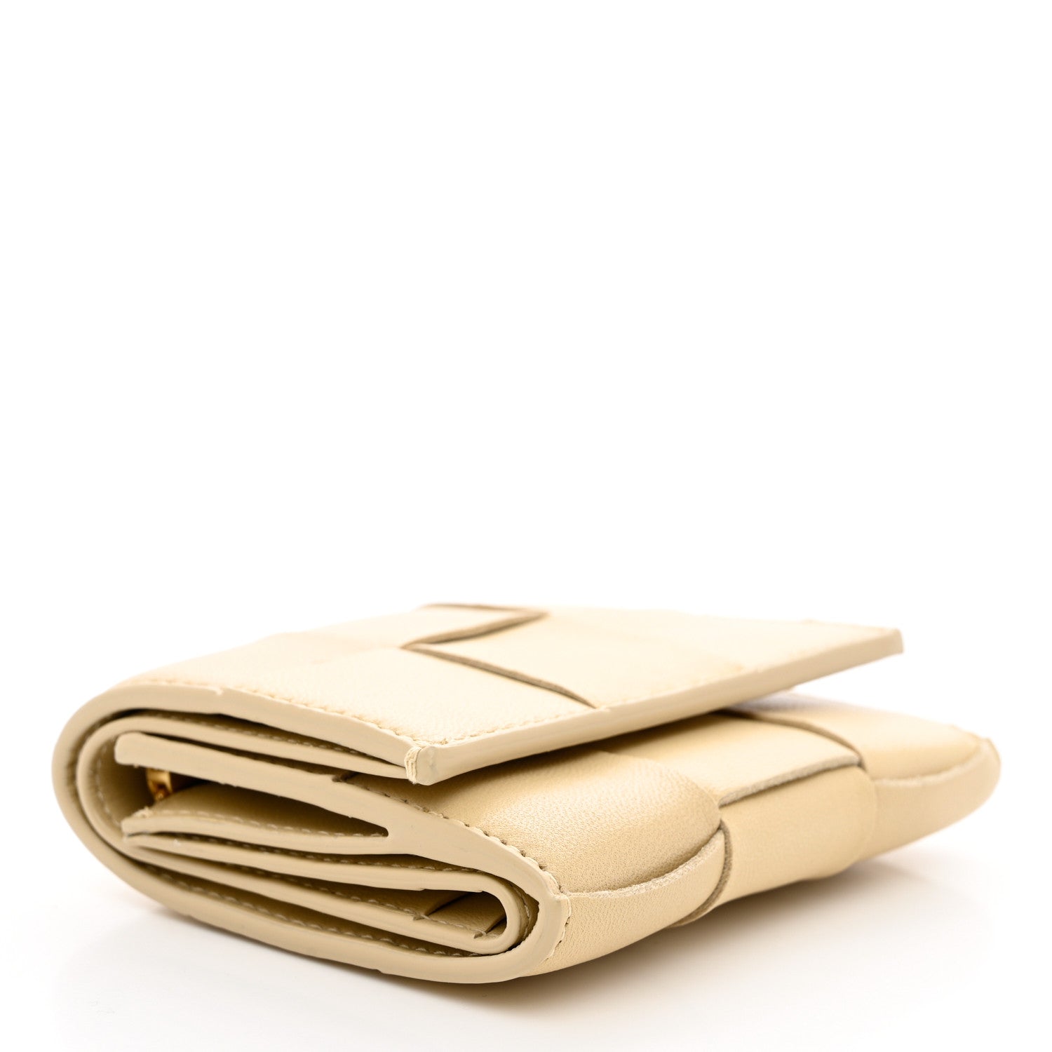 Bottega Veneta Nappa Calfskin Maxi Intrecciato Cassette Tri-Fold Wallet Porridge 4 of 10