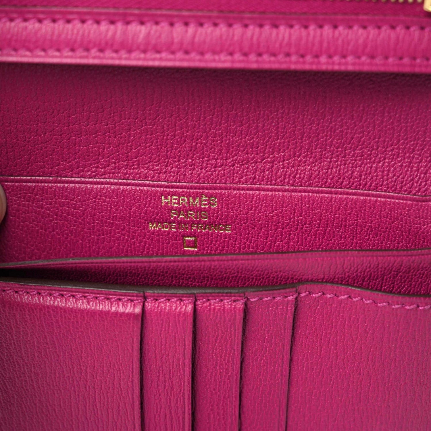 Hermes Matte Alligator Bearn Compact Wallet Rose Scheherazade 12 of 19