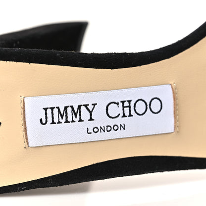 Jimmy Choo Suede Crystal Saeda 100 Sandals 38.5 Black 8 of 8