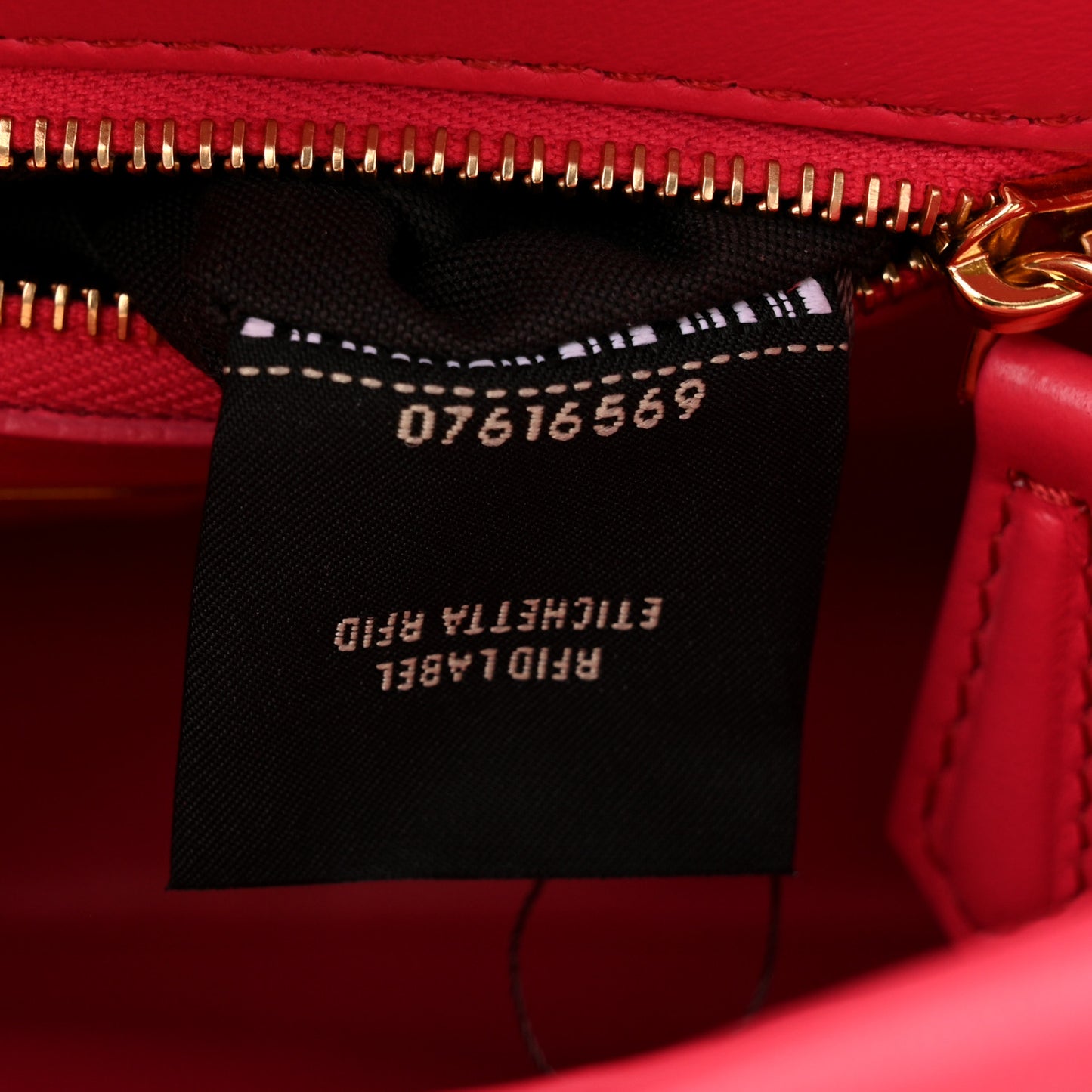 Nappa Stacked Bar Mini Peekaboo Iconic Satchel Lampone