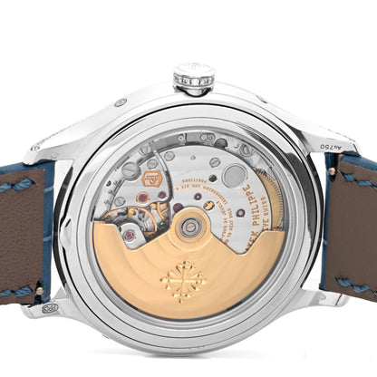 Patek Philippe 18K White Gold Alligator Diamond Bezel 38mm Annual Calendar Automatic Watch 4947G-010 4 of 5