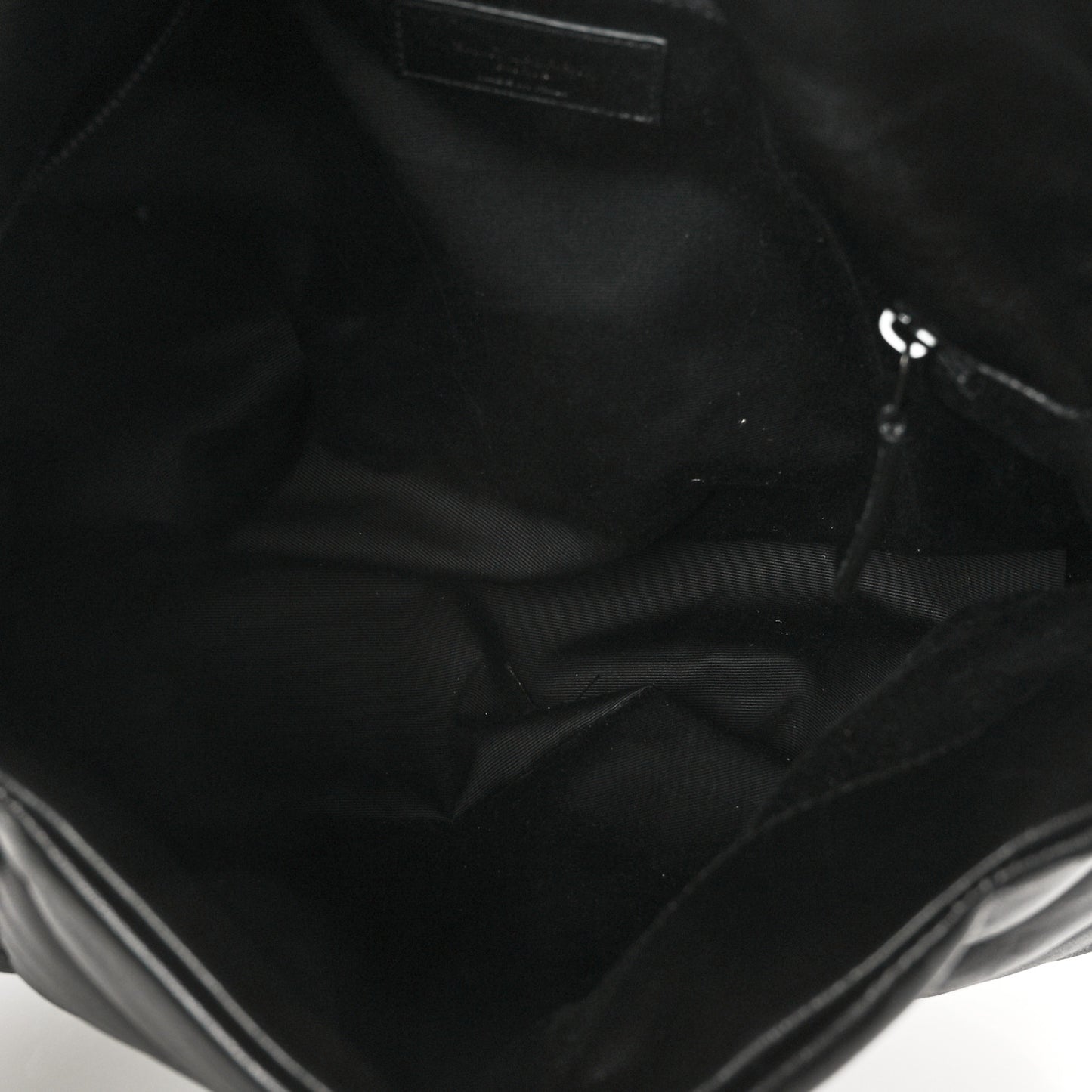 Lambskin Quilted Monogram Monochrome Medium Loulou Puffer Chain Satchel Black