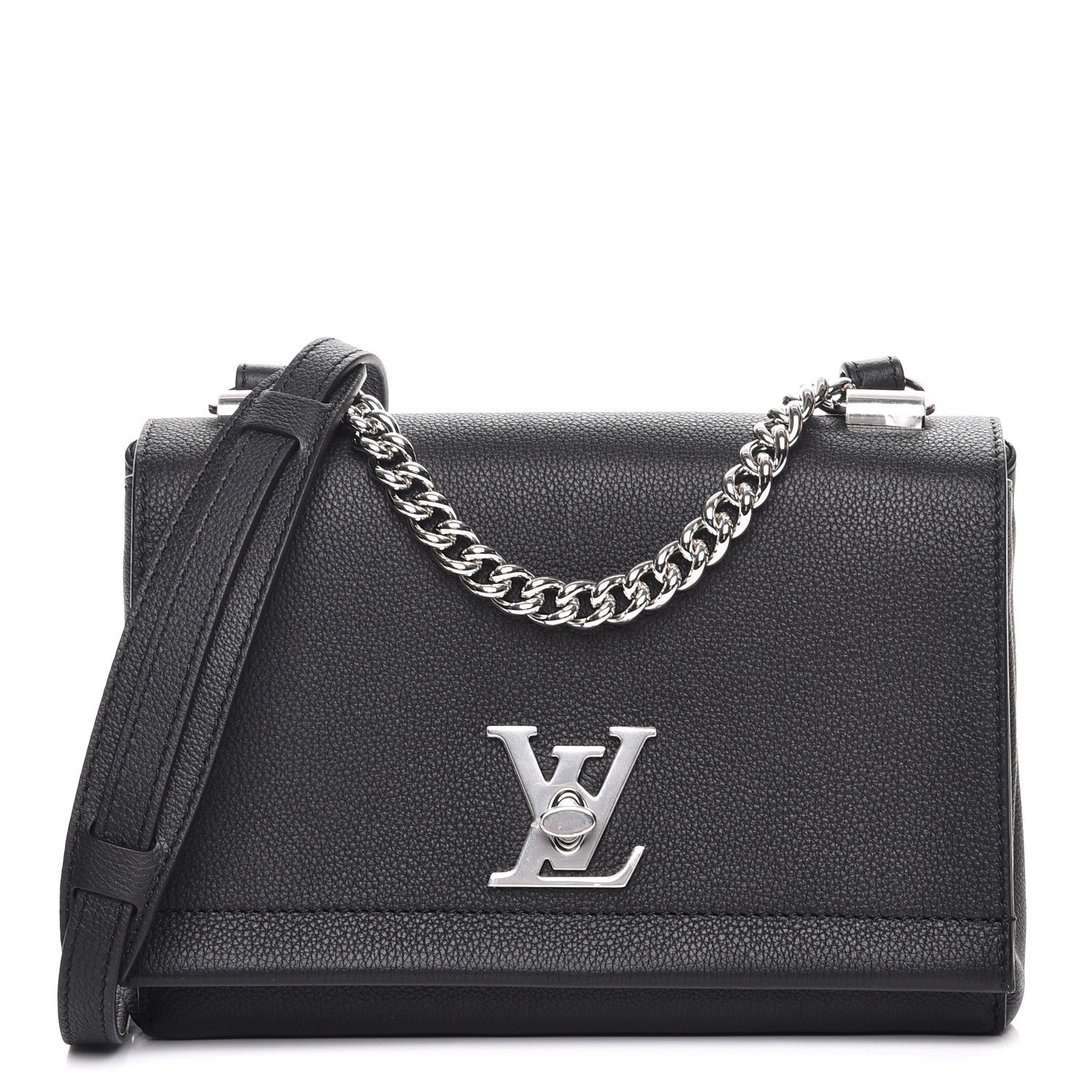 Louis Vuitton Calfskin Lockme II Chain Bag BB Black 1 of 8