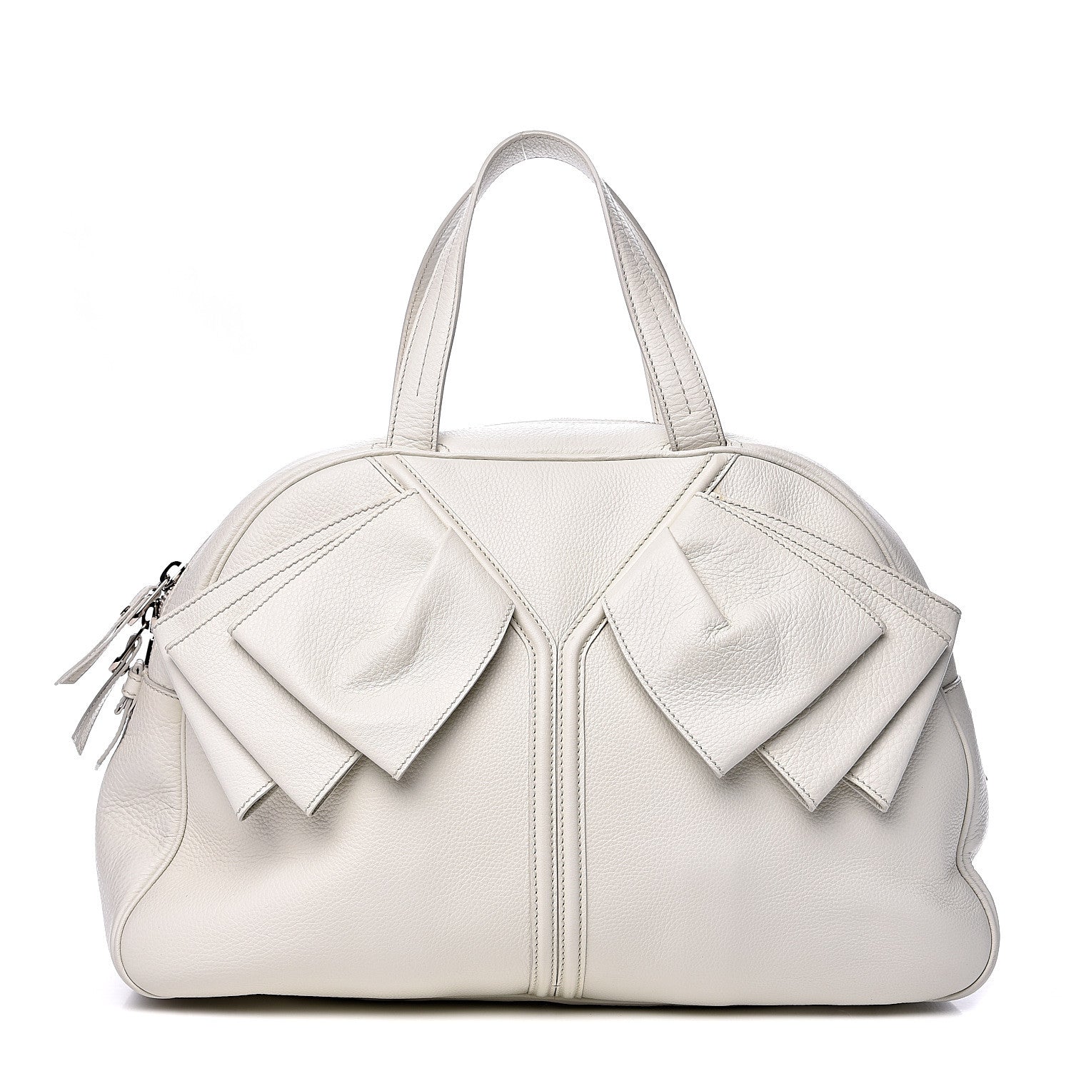 Saint Laurent Calfskin Large Y Bow Tote White 1 of 10