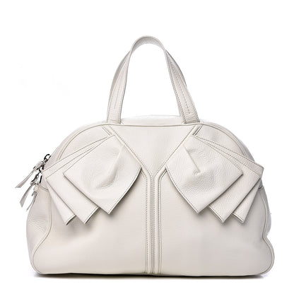 Saint Laurent Calfskin Large Y Bow Tote White 1 of 10