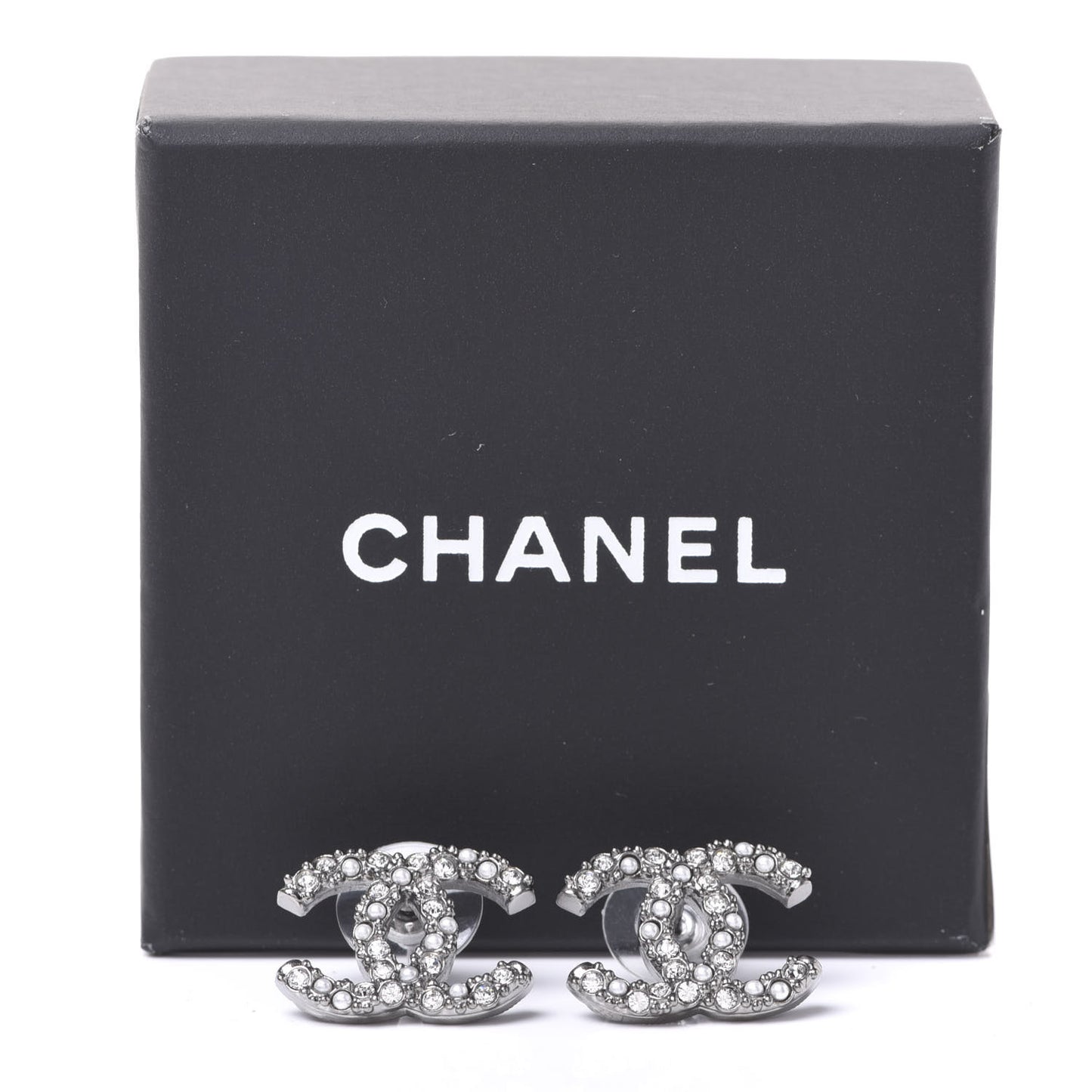 Ruthenium Crystal Pearl Caviar Earrings