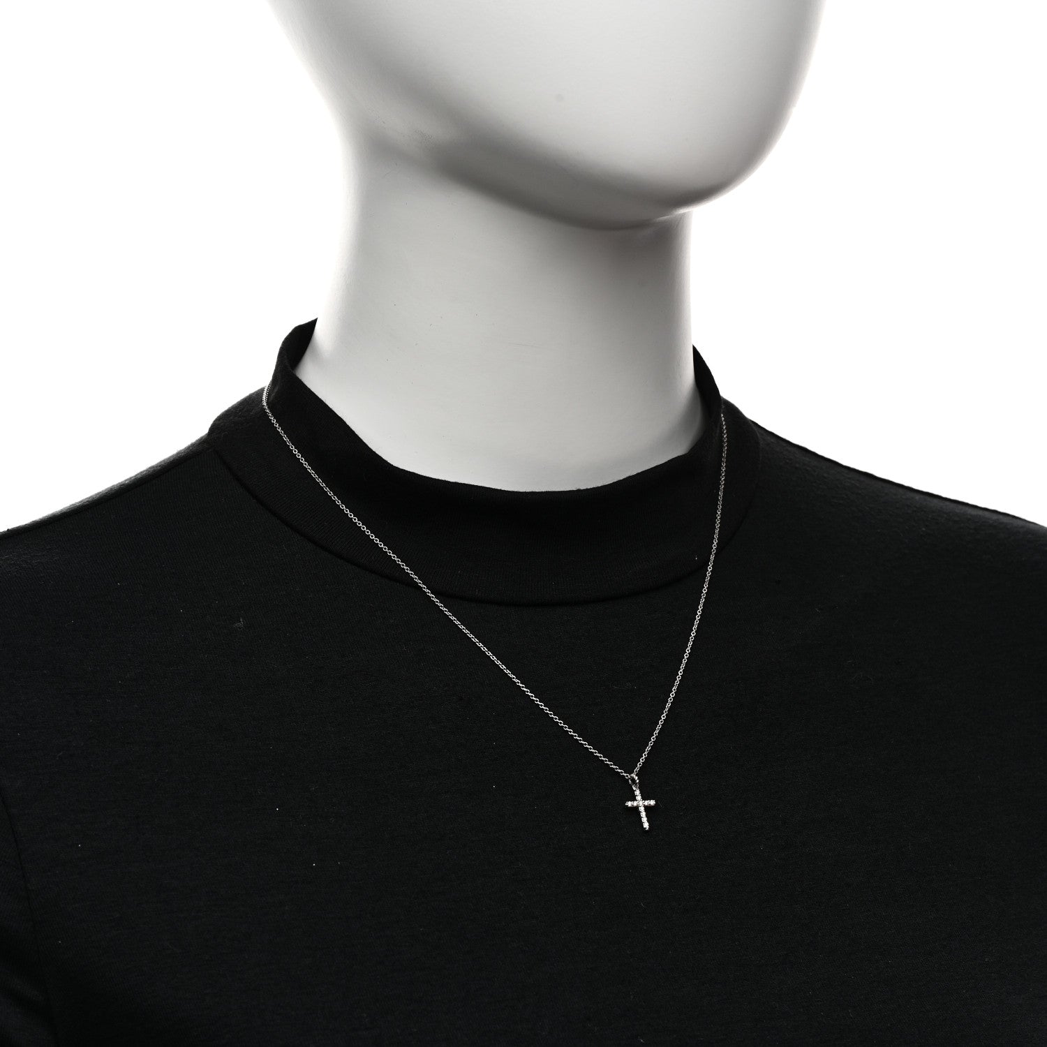 David Yurman 18K White Gold Diamond Cable Collectibles Cross Necklace 2 of 5