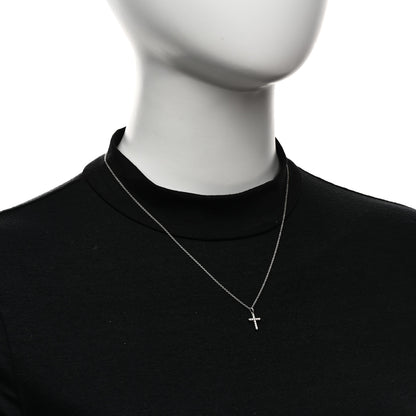 David Yurman 18K White Gold Diamond Cable Collectibles Cross Necklace 2 of 5