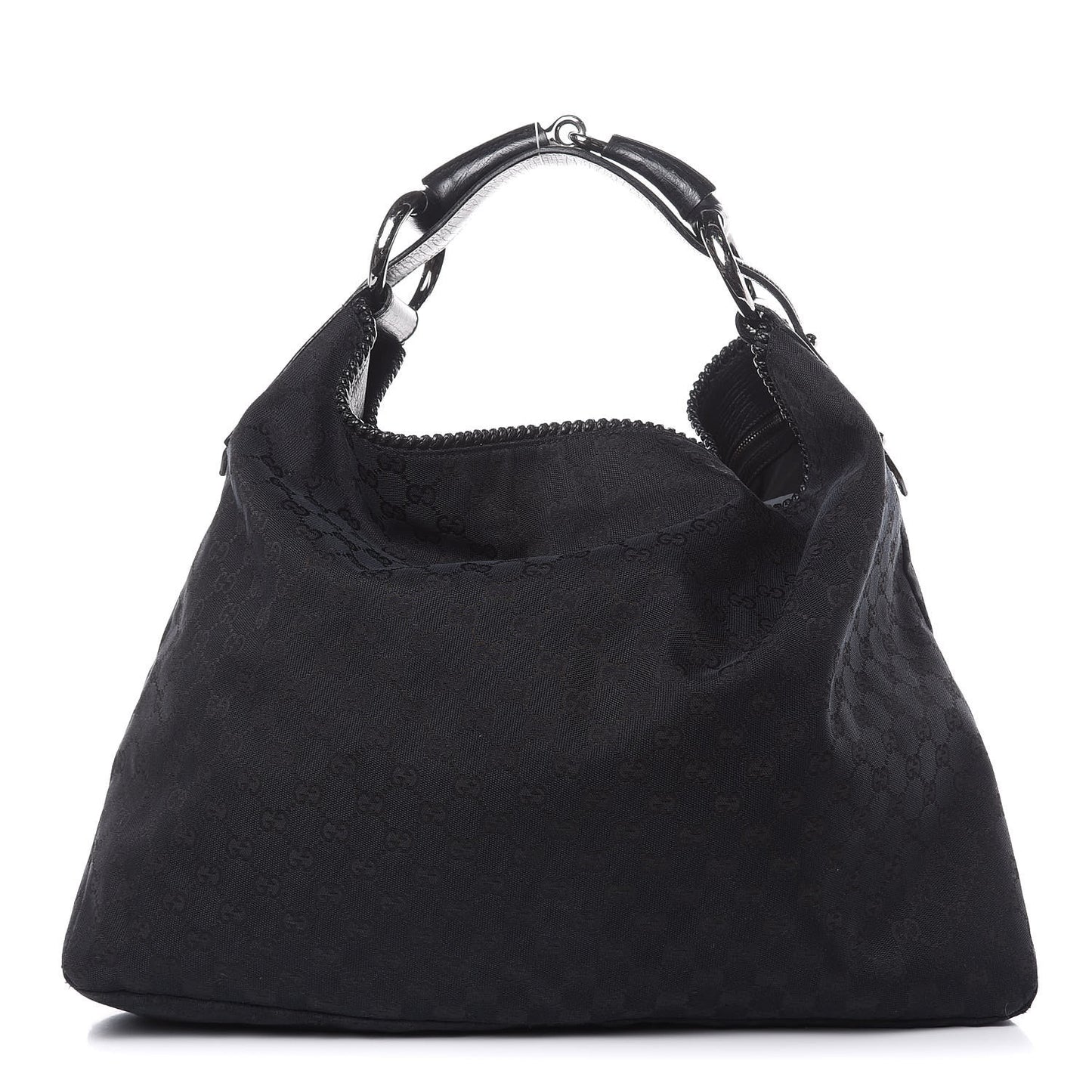 Monogram Large Horsebit Chain Hobo Black