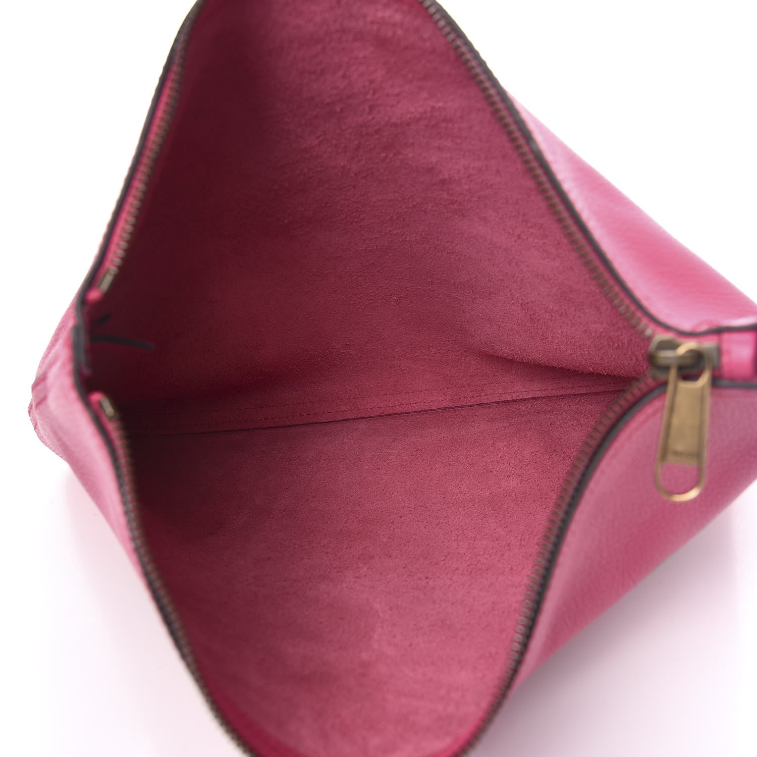 Gucci Pebbled Calfskin Medium Logo Portfolio Clutch Box Pink Green 5 of 7