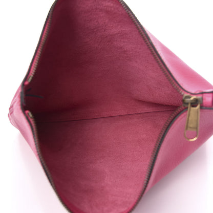 Gucci Pebbled Calfskin Medium Logo Portfolio Clutch Box Pink Green 5 of 7