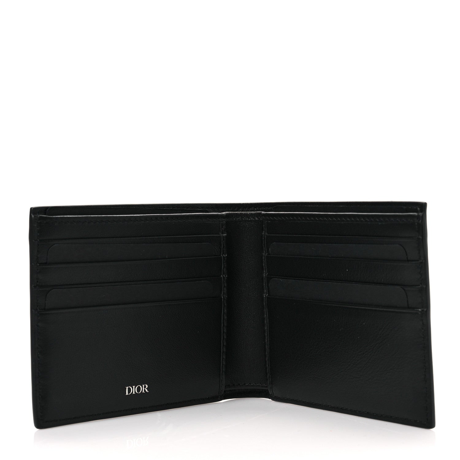 Christian Dior Calfskin Perforated Oblique Bi-Fold Do Galaxy Wallet Black 5 of 7