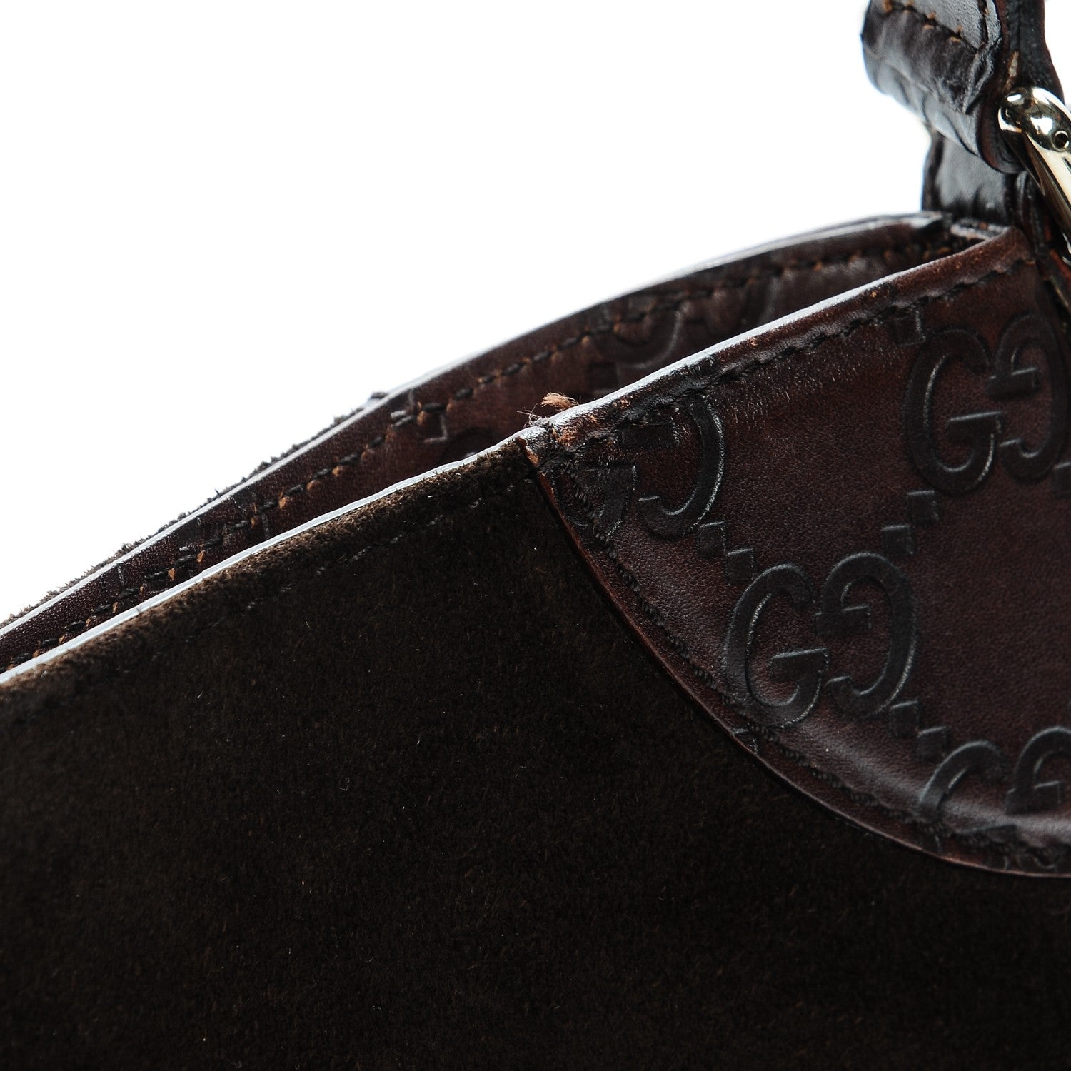 Gucci Guccissima Suede Hasler Hobo Dark Brown 7 of 8