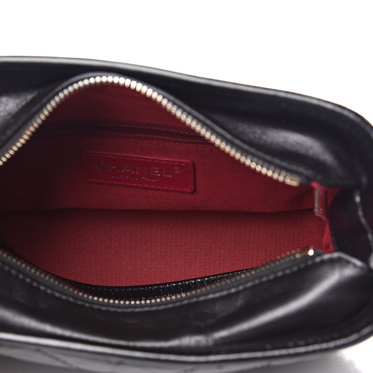 Aged Calfskin Chevron Quilted Small Gabrielle Hobo Black