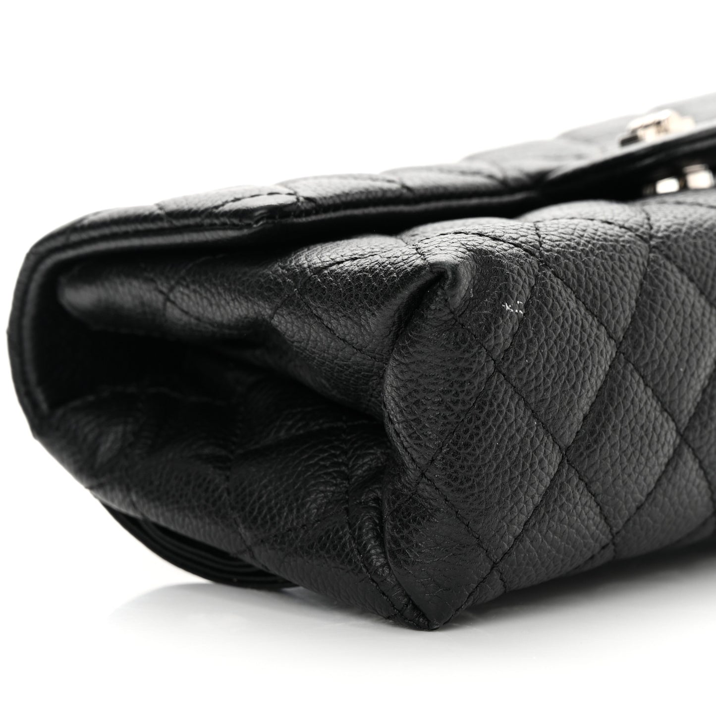 Grained Calfskin Quilted 2.55 Reissue Flap Belt Bag Clutch Black