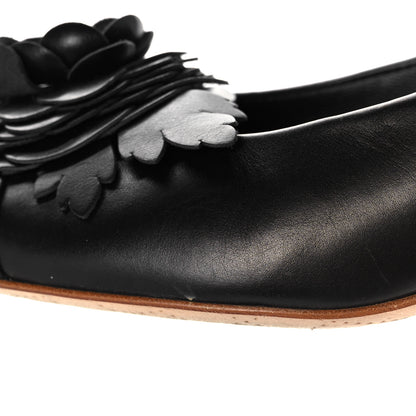 Chanel Calfskin Pearl Camellia Pumps 36 Black Gold 12 of 14