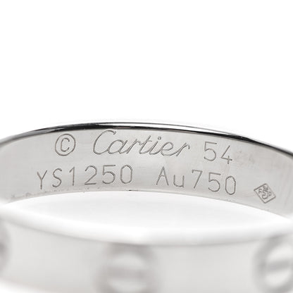 Cartier 18K White Gold 3.5mm LOVE Wedding Band Ring 54 6.75 4 of 5