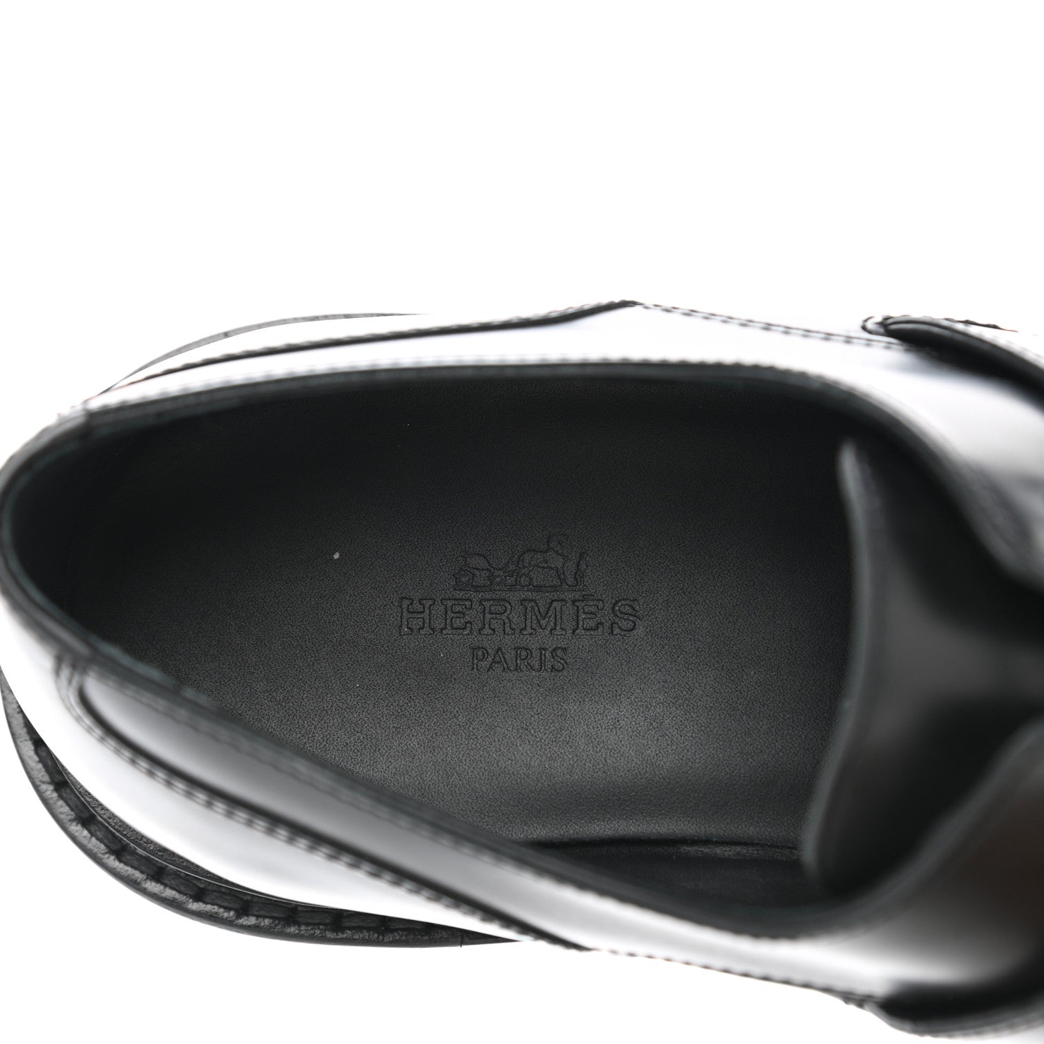 Hermes Glossed Calfskin First Oxford 36.5 Black 7 of 8
