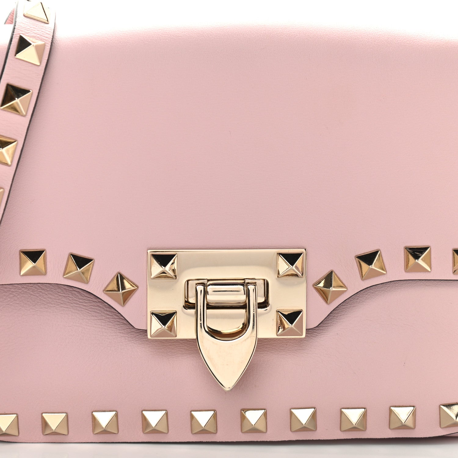 Valentino Garavani Vitello Mini Rockstud Flap Saddle Crossbody Bag Water Rose 6 of 8