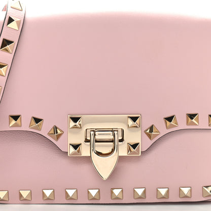 Valentino Garavani Vitello Mini Rockstud Flap Saddle Crossbody Bag Water Rose 6 of 8