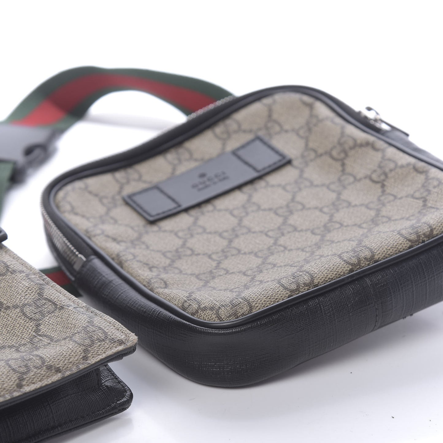 GG Supreme Monogram Web Belt Bag Black
