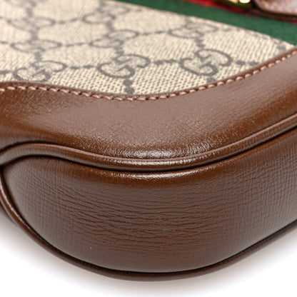 Gucci GG Supreme Monogram Azalea Calfskin Web Mini Jackie 1961 Hobo Beige Ebony Brown Sugar 8 of 9