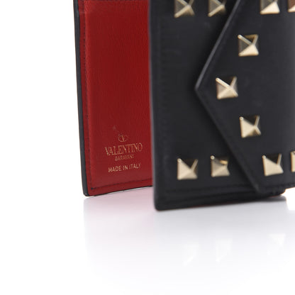 Valentino Garavani Calfskin Bi-Color Small Rockstud Wallet Black Rouge Pur 8 of 11