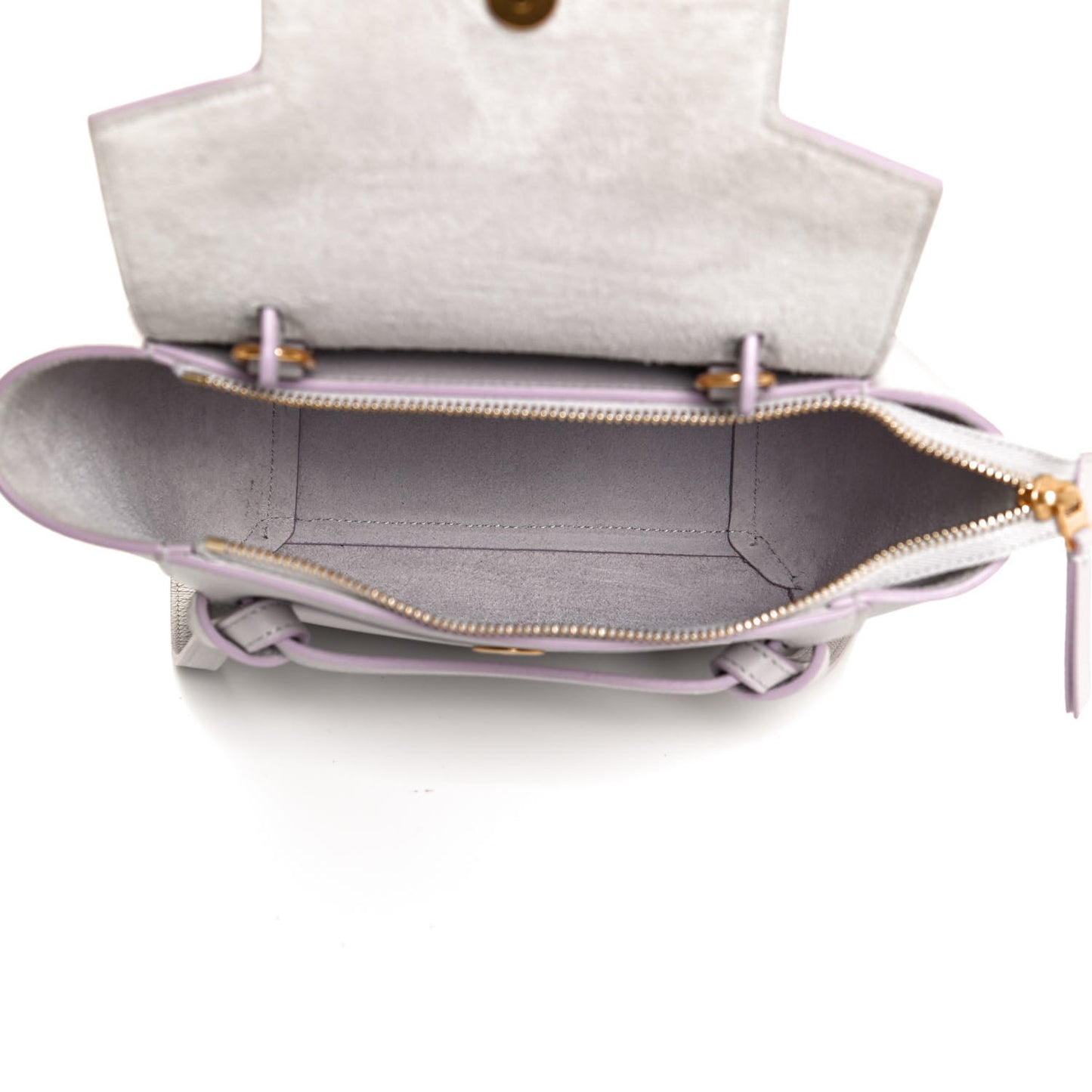 Grained Calfskin Nano Belt Bag Lavender Grey