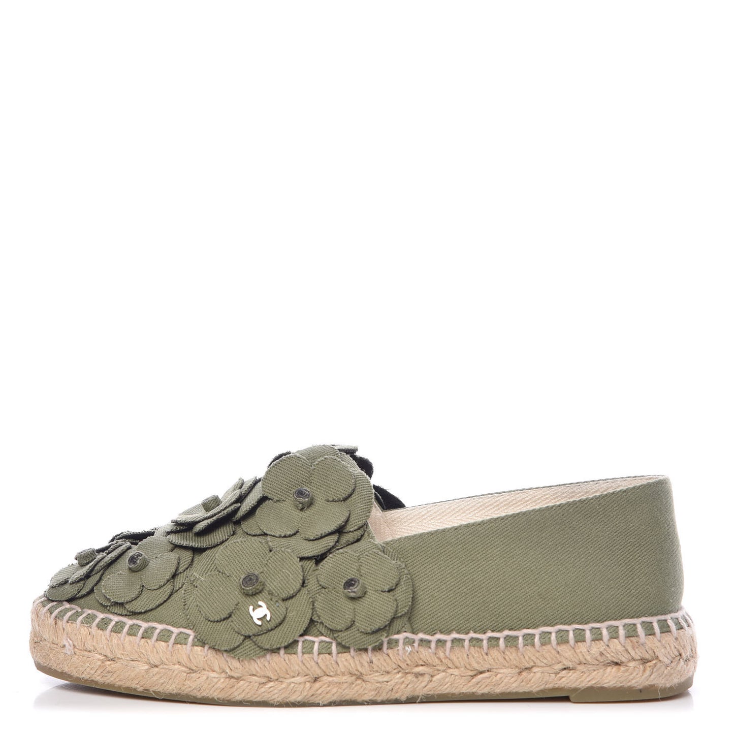 Fabric Camellia CC Espadrilles 39 Khaki