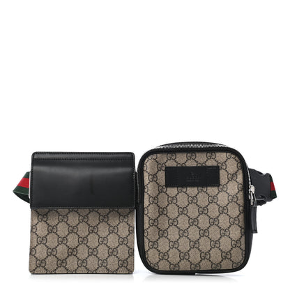 Gucci GG Supreme Monogram Web Belt Bag Black 1 of 12