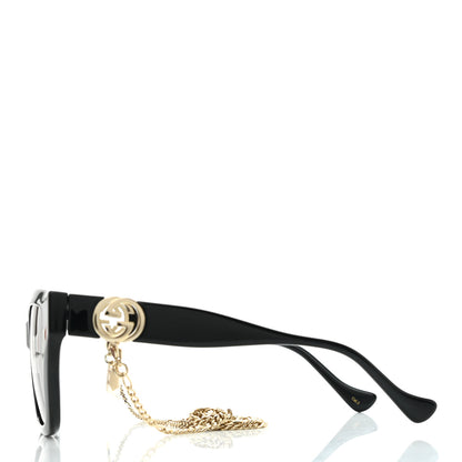 Gucci Acetate Square Frame Chain Sunglasses GG1023S Black 3 of 7