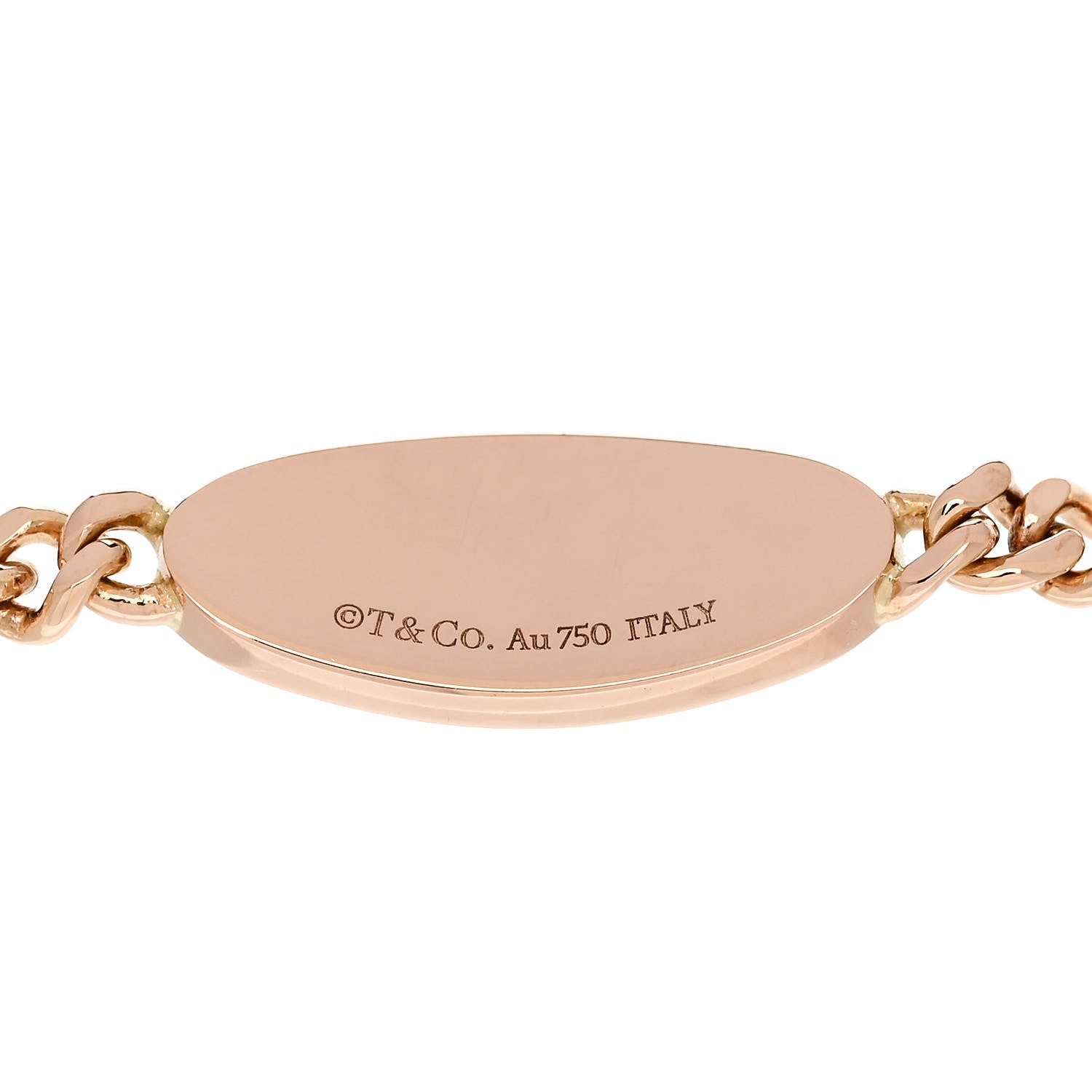 Tiffany 18K Rose Gold Diamond Return To Tiffany Oval ID Bracelet 3 of 4