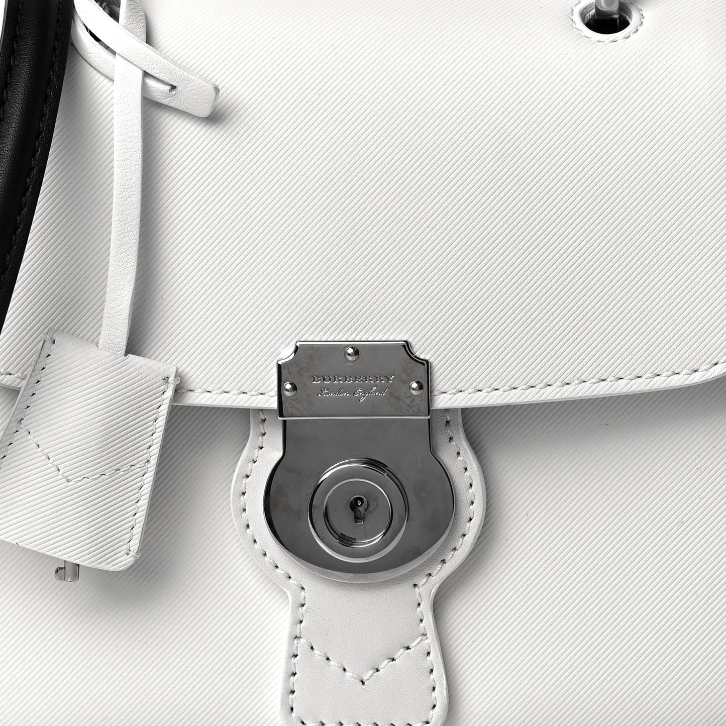Trench Calfskin Small DK88 Top Handle Bag White Black