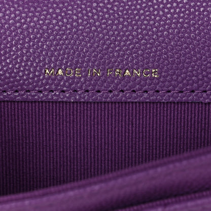 Chanel Caviar Quilted Flap Card Holder Wallet Purple 7 of 11