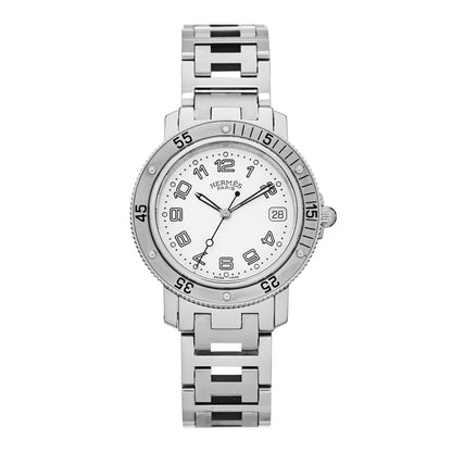 Hermes Stainless Steel 38mm Clipper Diver Quartz Watch White 1 of 5