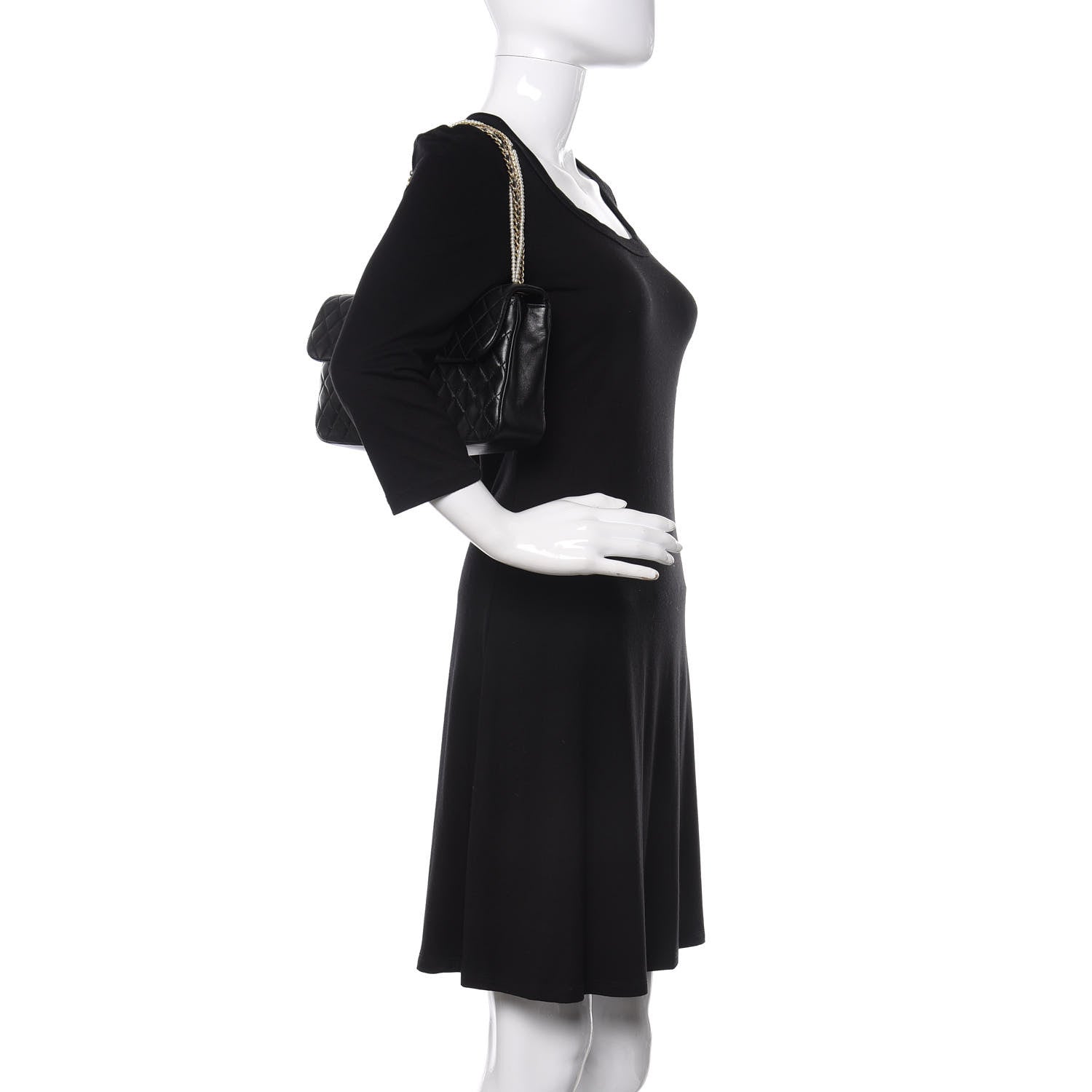 Chanel Lambskin Medium Westminster Pearl Flap Black 2 of 11
